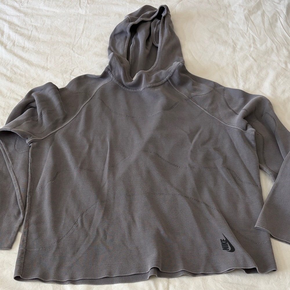 Nike Gray Hoodie Athletic Sweater 100% Cotton, Made in Italy